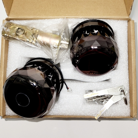 Black Crystal Door Knob Set - Picture 1 of 4